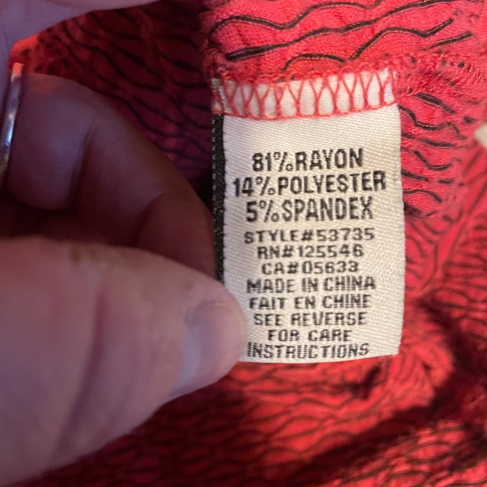 Habitat Red Women's Geometric Tunic with Pockets Small Boho Lagenlook Peasant - Picture 5 of 5